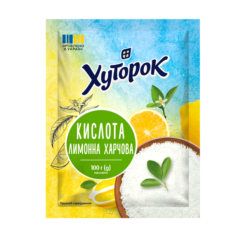 Лимонна кислота харчова ТМ "Хуторок" 100г.